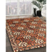 Traditional Saffron Red Persian Rug in Family Room, tr1353