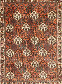 Machine Washable Traditional Saffron Red Rug, wshtr1353