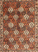 Machine Washable Traditional Saffron Red Rug, wshtr1353