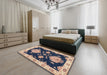 Traditional Plum Purple Persian Rug in a Bedroom, tr1355