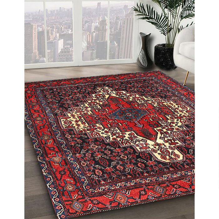 Machine Washable Traditional Rosy-Finch Purple Rug in a Family Room, wshtr1356