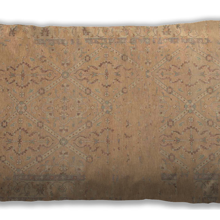 Traditional Classic Rectangular Brown Sand Brown Lumbar Throw Pillow, 13 inch by 19 inch, lbtr1357