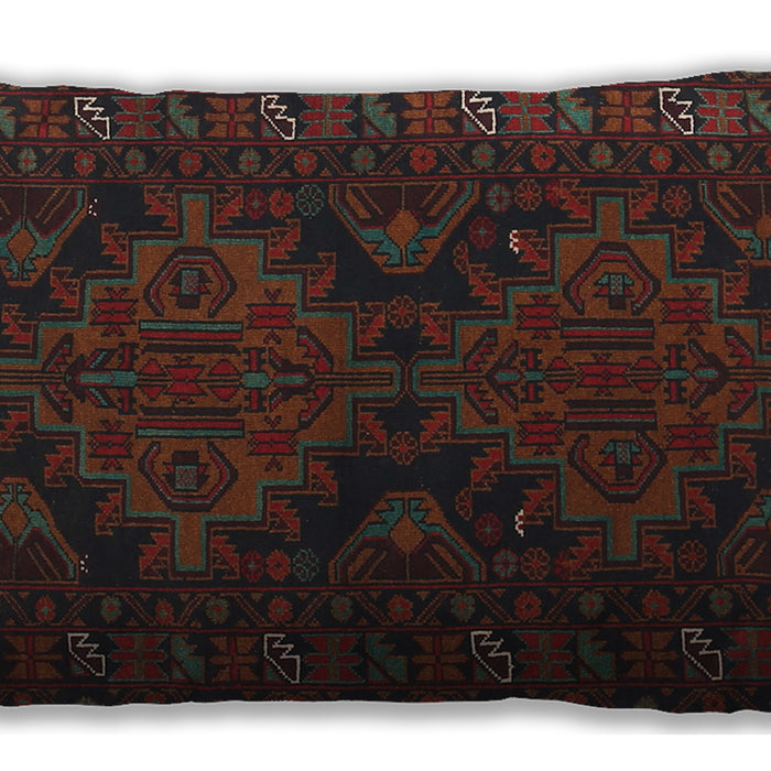 Traditional Classic Rectangular Dark Brown Lumbar Throw Pillow, 13 inch by 19 inch, lbtr1359