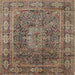 Round Machine Washable Traditional Camel Brown Rug, wshtr135