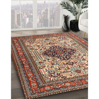 Traditional Saffron Red Persian Rug, tr1361