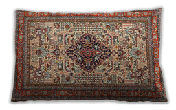 Traditional Classic Rectangular Saffron Red Lumbar Throw Pillow, 13 inch by 19 inch, lbtr1361