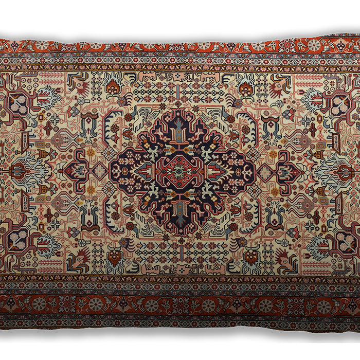 Traditional Classic Rectangular Saffron Red Lumbar Throw Pillow, 13 inch by 19 inch, lbtr1361