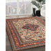 Traditional Saffron Red Persian Rug in Family Room, tr1361