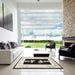 Square Traditional Black Oriental Rug in a Living Room, tr1365