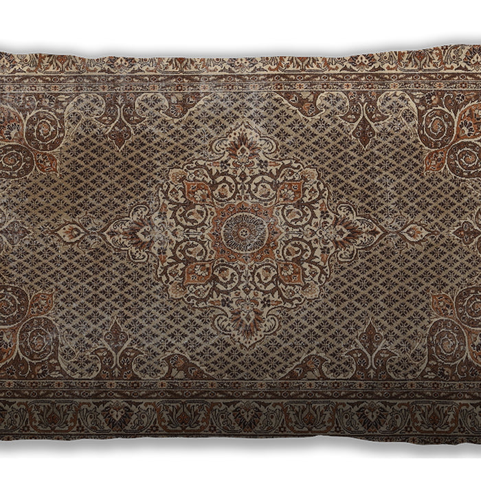 Traditional Classic Rectangular Camel Brown Lumbar Throw Pillow, 13 inch by 19 inch, lbtr1366