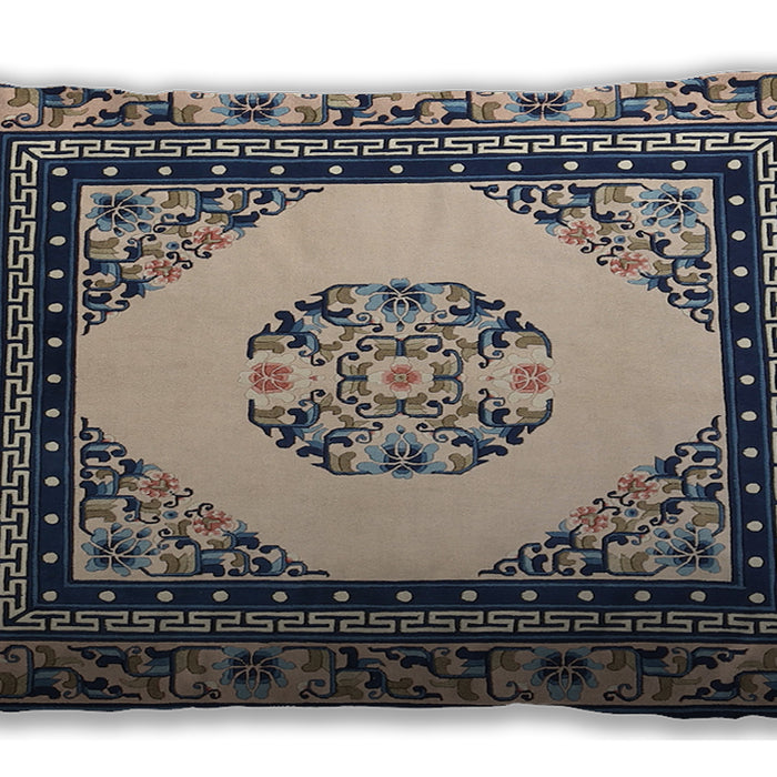 Traditional Classic Rectangular Dark Slate Blue Lumbar Throw Pillow, 13 inch by 19 inch, lbtr1367