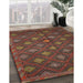 Traditional Saffron Red Persian Rug in Family Room, tr1368