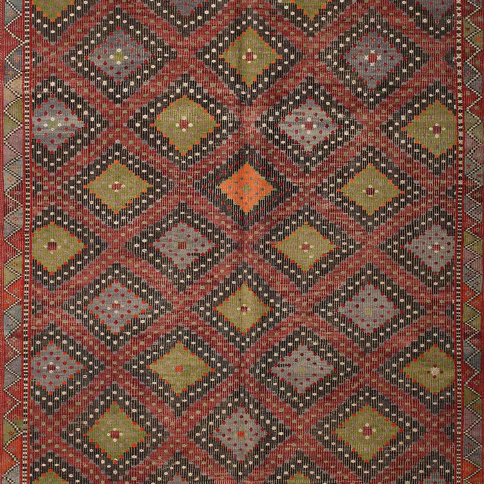 Machine Washable Traditional Saffron Red Rug, wshtr1368