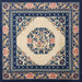 Square Traditional Tan Brown Oriental Rug, tr1369