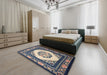 Machine Washable Traditional Tan Brown Rug in a Bedroom, wshtr1369