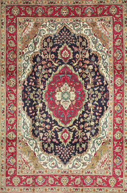 Machine Washable Traditional Brown Red Rug, wshtr136