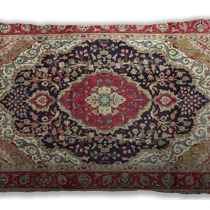 Traditional Classic Rectangular Brown Red Lumbar Throw Pillow, 13 inch by 19 inch, lbtr136
