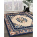 Traditional Dark Slate Blue Oriental Rug in Family Room, tr1372