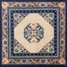 Square Traditional Dark Slate Blue Oriental Rug, tr1372