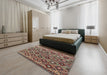Traditional Chestnut Brown Persian Rug in a Bedroom, tr1373