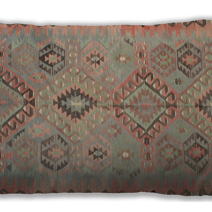 Traditional Classic Rectangular Rust Pink Lumbar Throw Pillow, 13 inch by 19 inch, lbtr1374