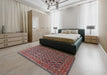 Traditional Camel Brown Persian Rug in a Bedroom, tr1375