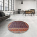 Round Traditional Camel Brown Persian Rug in a Office, tr1376