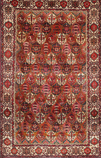 Machine Washable Traditional Tomato Red Rug, wshtr1377