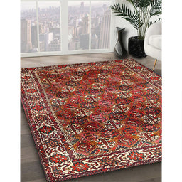 Machine Washable Traditional Tomato Red Rug in a Family Room, wshtr1377
