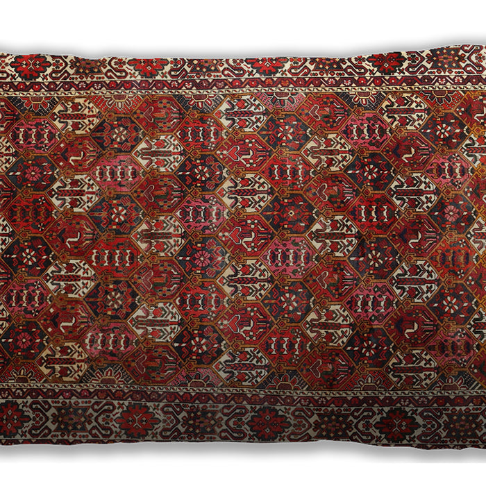 Traditional Classic Rectangular Tomato Red Lumbar Throw Pillow, 13 inch by 19 inch, lbtr1377