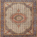 Round Machine Washable Traditional Sepia Brown Rug, wshtr1378