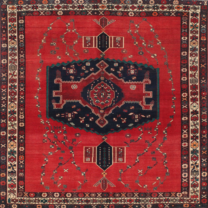 Square Traditional Reddish Brown Persian Rug, tr137