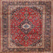 Square Traditional Saffron Red Persian Rug, tr1380