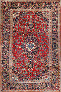 Machine Washable Traditional Saffron Red Rug, wshtr1380