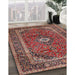 Traditional Saffron Red Persian Rug in Family Room, tr1380