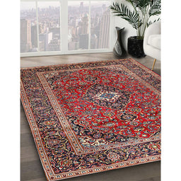 Machine Washable Traditional Saffron Red Rug in a Family Room, wshtr1380
