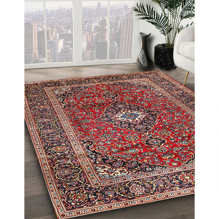 Machine Washable Traditional Saffron Red Rug in a Family Room, wshtr1380