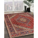 Traditional Orange Salmon Pink Persian Rug in Family Room, tr1381