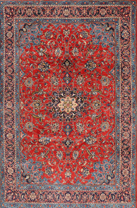 Machine Washable Traditional Tomato Red Rug, wshtr1382