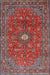 Machine Washable Traditional Tomato Red Rug, wshtr1382