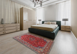 Traditional Pink Persian Rug in a Bedroom, tr1383