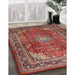 Traditional Orange Salmon Pink Persian Rug in Family Room, tr1385