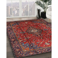 Traditional Cranberry Red Medallion Rug, tr1386