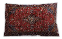 Traditional Classic Rectangular Cranberry Red Lumbar Throw Pillow, 13 inch by 19 inch, lbtr1386