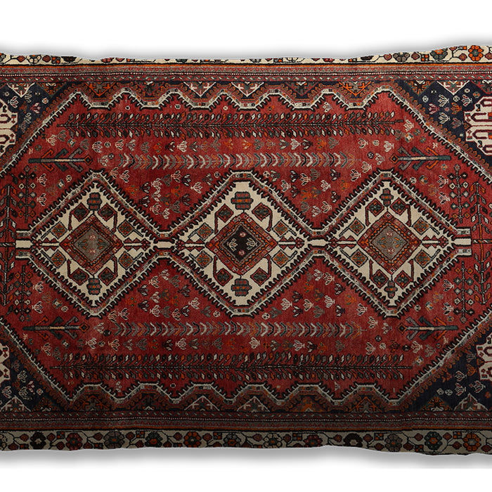 Traditional Classic Rectangular Crimson Red Lumbar Throw Pillow, 13 inch by 19 inch, lbtr1387