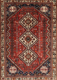 Machine Washable Traditional Crimson Red Rug, wshtr1387