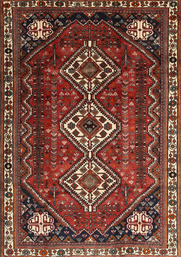 Machine Washable Traditional Crimson Red Rug, wshtr1387
