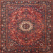 Round Machine Washable Traditional Rust Pink Rug, wshtr1388