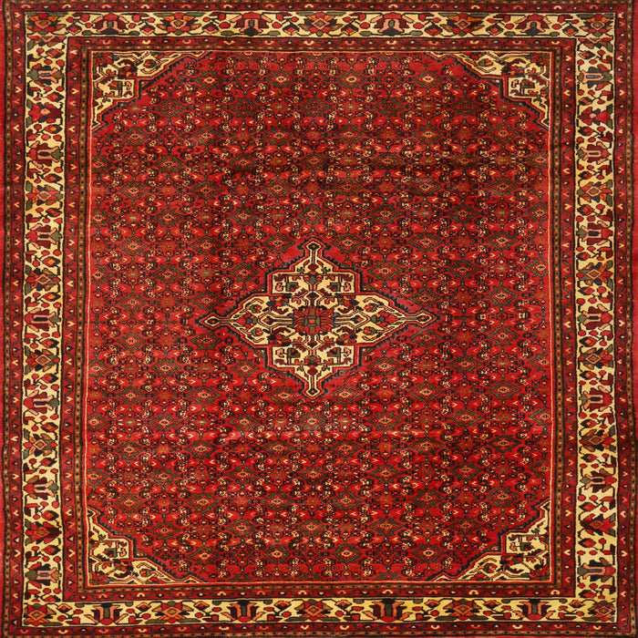 Round Machine Washable Traditional Mahogany Brown Rug, wshtr1391