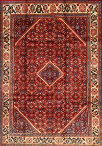 Machine Washable Traditional Tomato Red Rug, wshtr1392